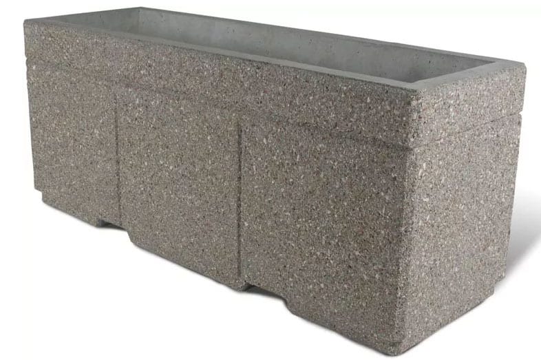 STONE-CAST 6′ Security Planter w/ Forklift Knockouts 72″L x 24″W x 30″H