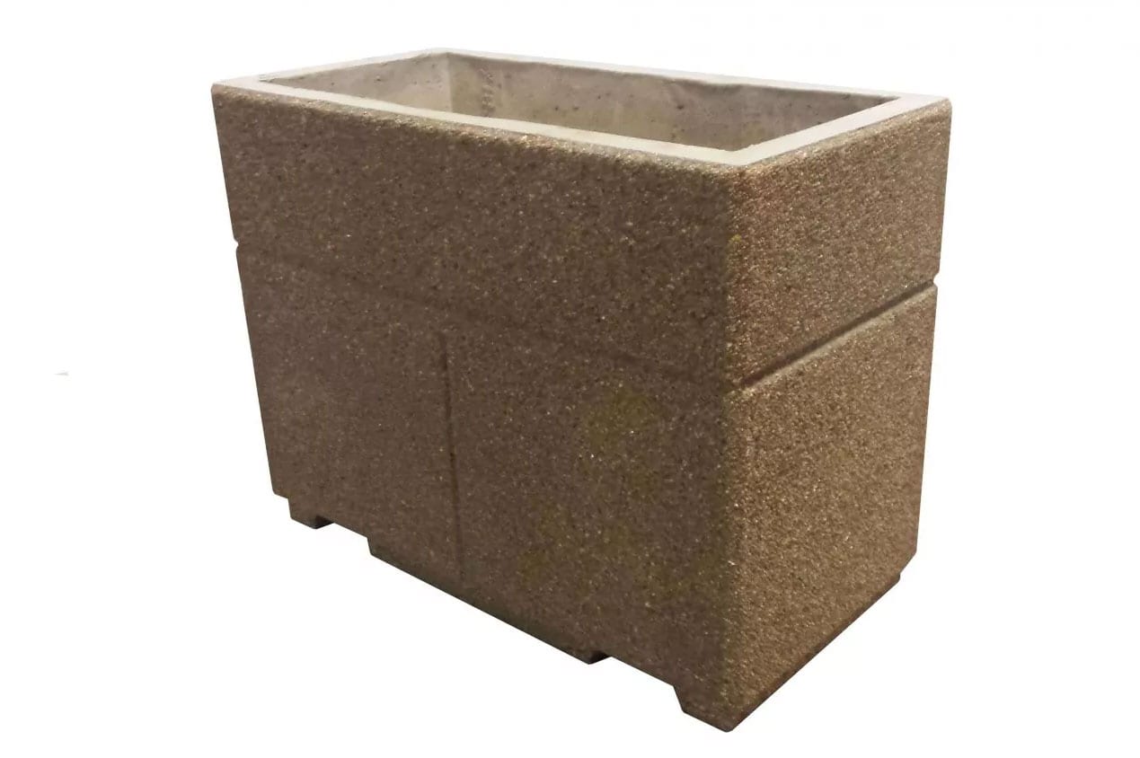 STONE-CAST 4′ Security Planters w/ Forklift Knockouts 48″’L x 24″W x 36″H