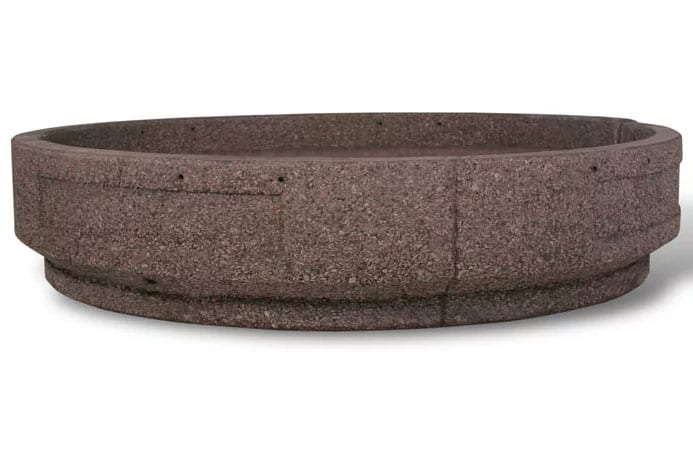 STONE-CAST Large Round Concrete Security Planter – 72″D x 15″H